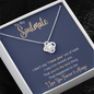 To My Soulmate - I Love You - Love Knot Necklace
