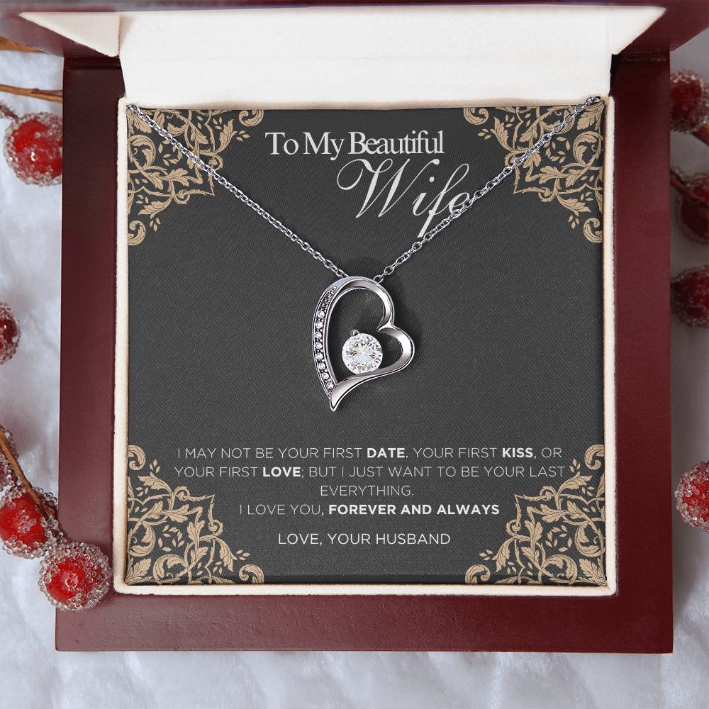 To My Beautiful Wife - Forever and Always - Forever Love Necklace