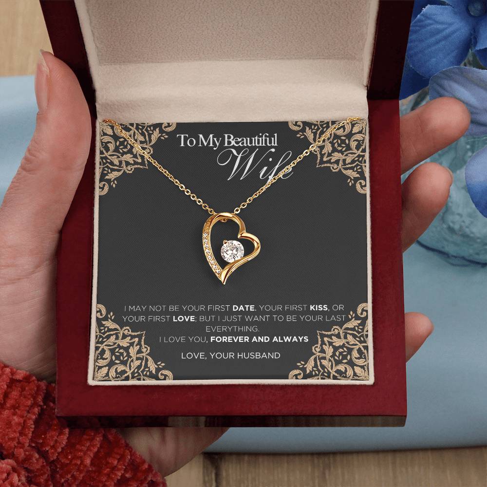 To My Beautiful Wife - Forever and Always - Forever Love Necklace