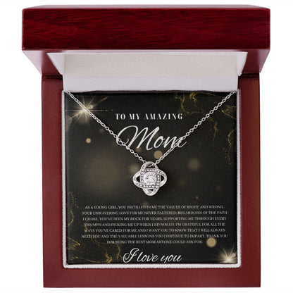 To My Amazing Mom - You Instilled In Me - Love Knot Necklace