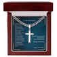 To My Husband - I Cherish You Deeply - Cuban Link Chain With Cross