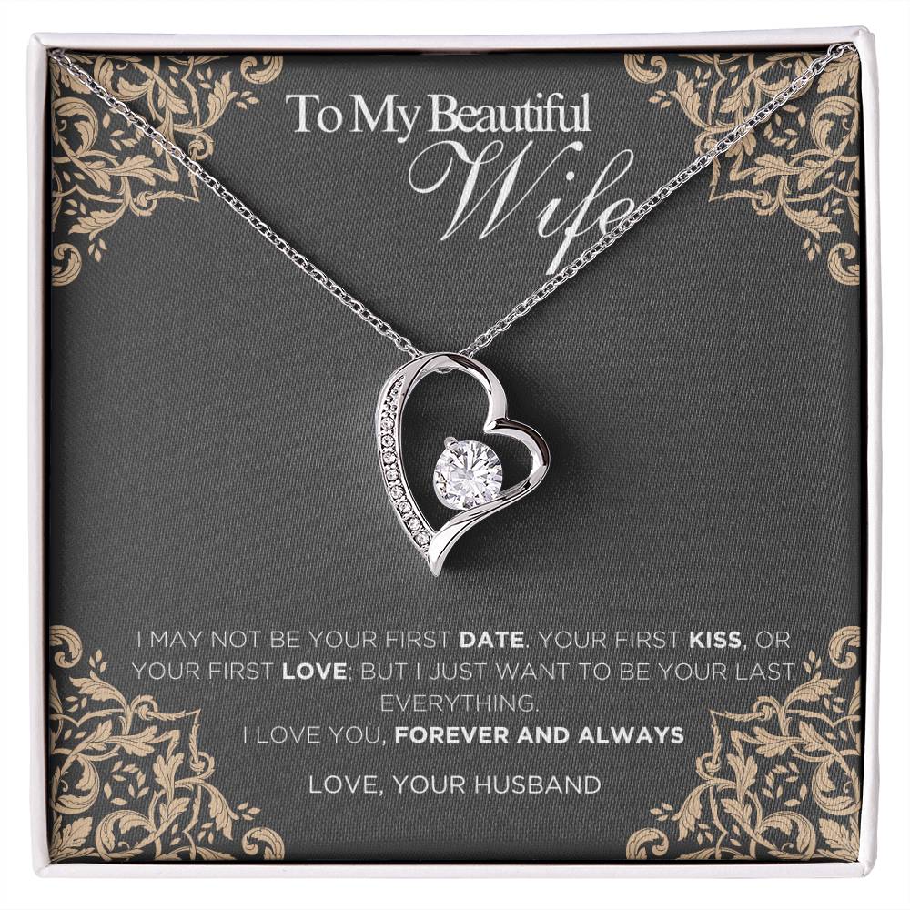 To My Beautiful Wife - Forever and Always - Forever Love Necklace