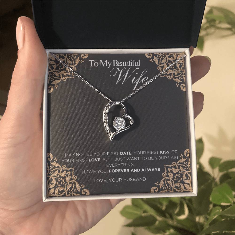 To My Beautiful Wife - Forever and Always - Forever Love Necklace