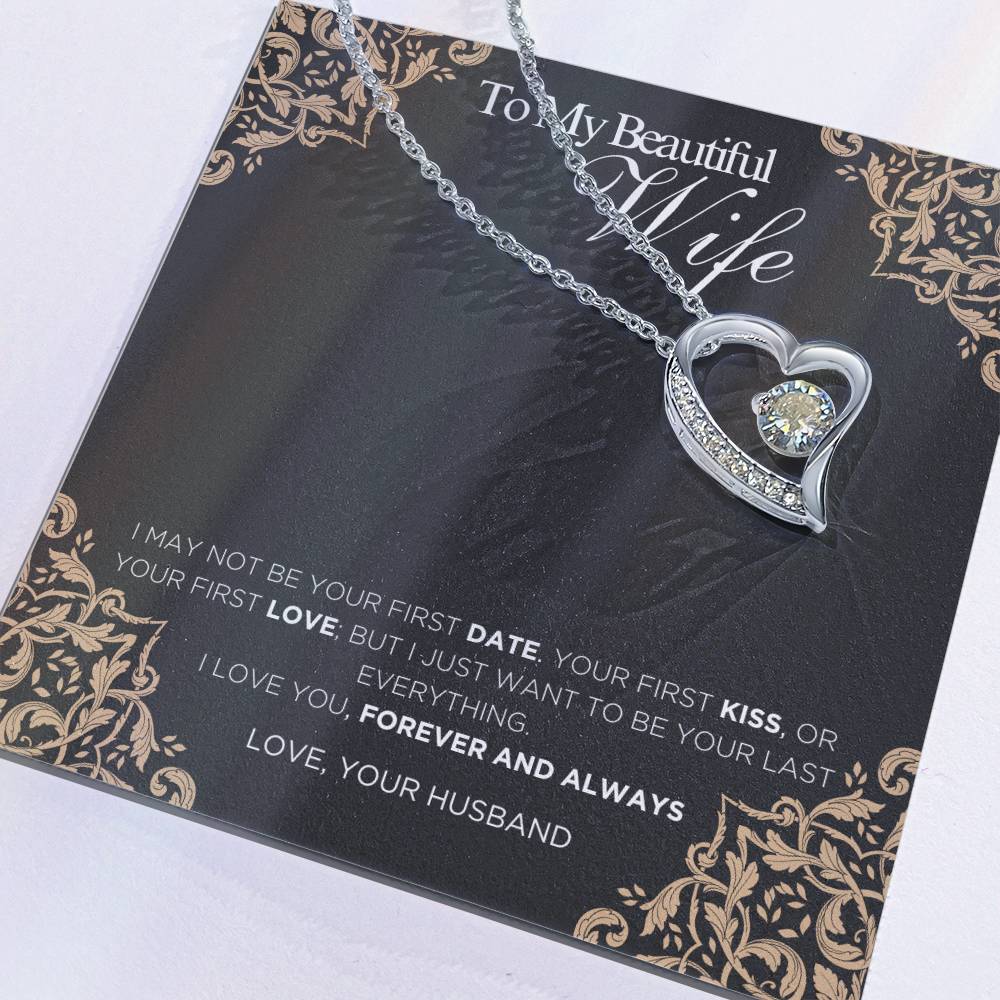 To My Beautiful Wife - Forever and Always - Forever Love Necklace