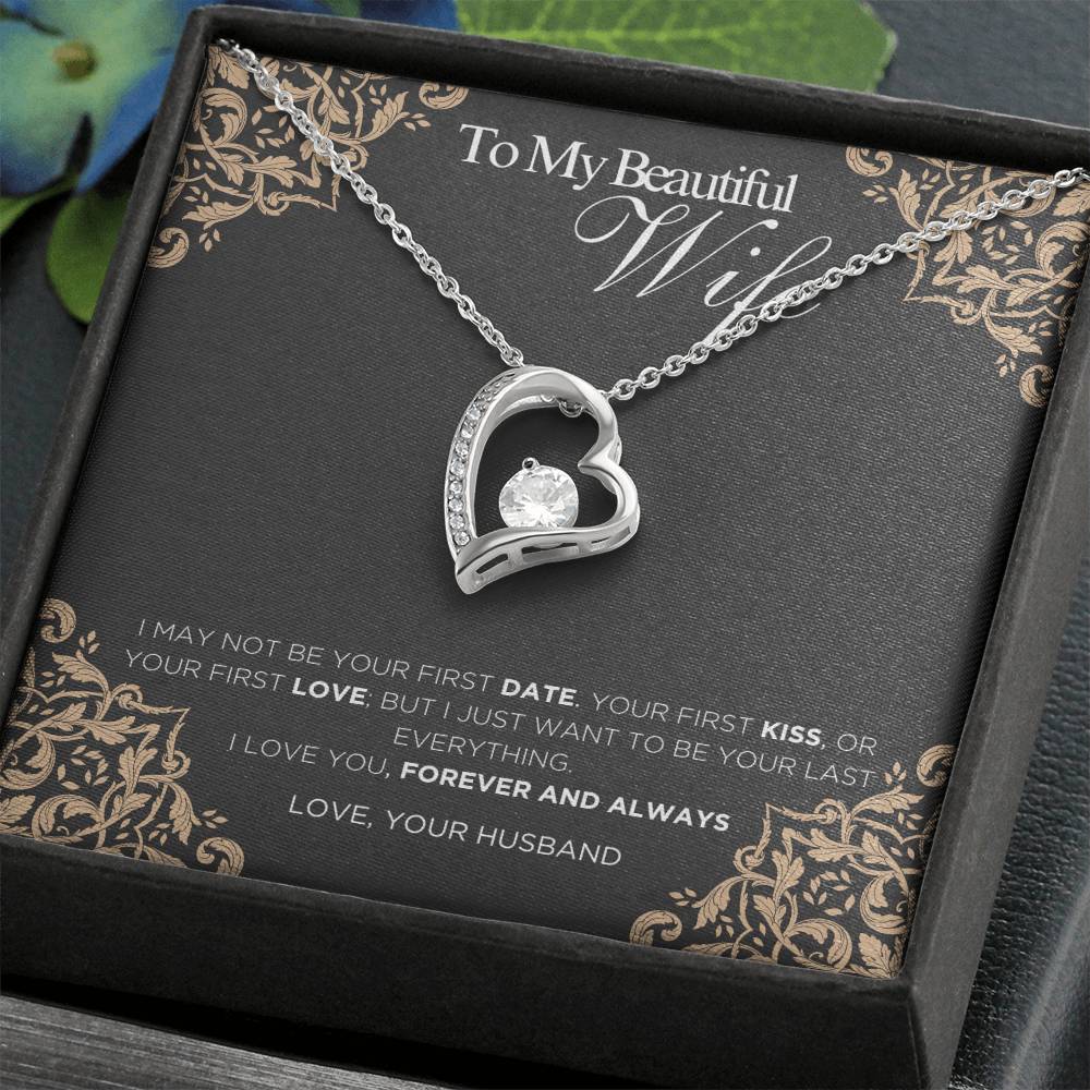 To My Beautiful Wife - Forever and Always - Forever Love Necklace